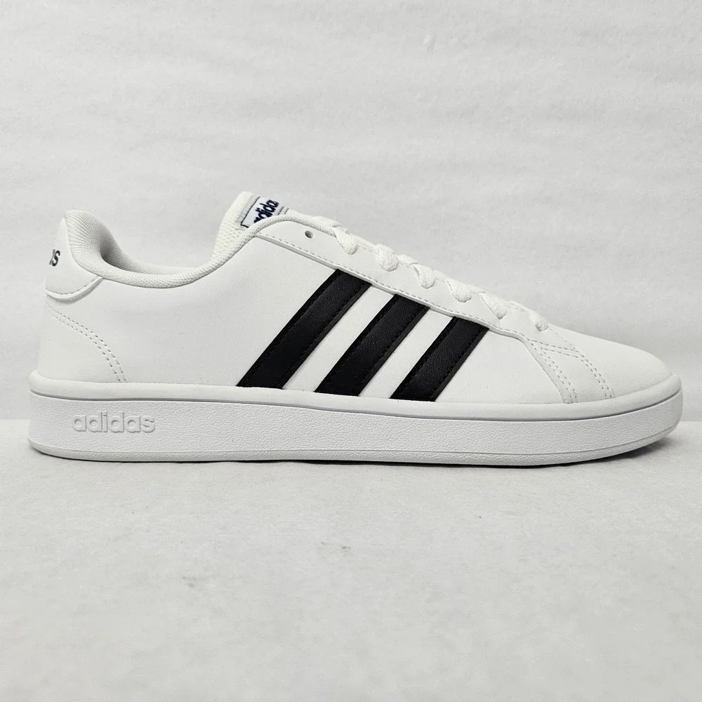 Adidas Grand Court Base‎ Tennis Shoes EE7904 White Black Men's Size 7